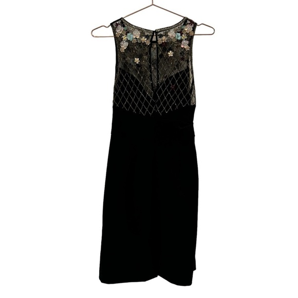 PARKER BLACK Floral Beaded Rouched Side Black Dress - Picture 3 of 12